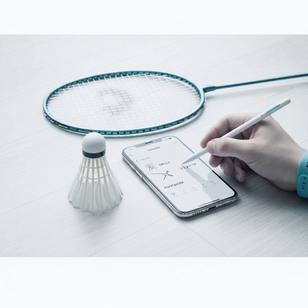 String tension gauge on a badminton racket